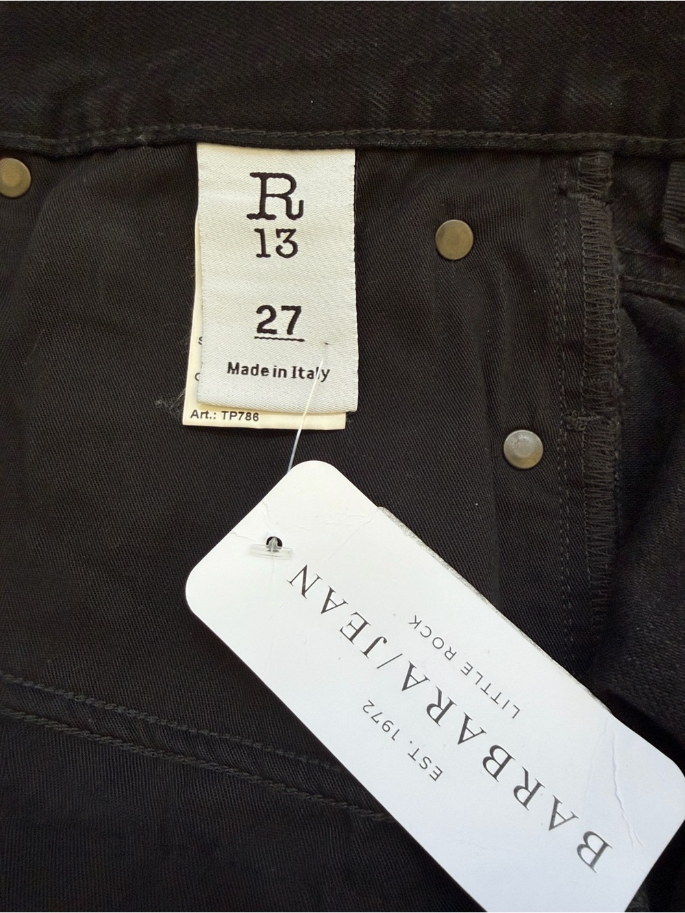 R13 Women’s Black Washed Jeans Crossover - Picture 7 of 8